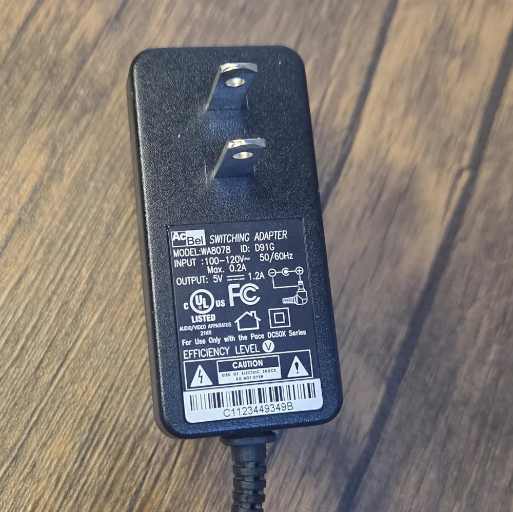 AC Bel Switching Adapter 5.0V 1.2A WA8078 Power Supply Thomson Male Plug Tested